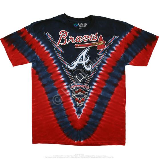Liquid Blue Atlanta Braves V Tie-Dye T-Shirt