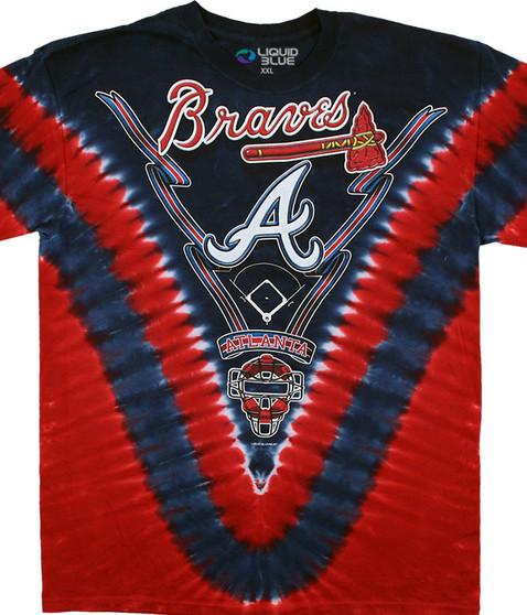 liquid blue Atlanta Braves V Tie-Dye T-Shirt
