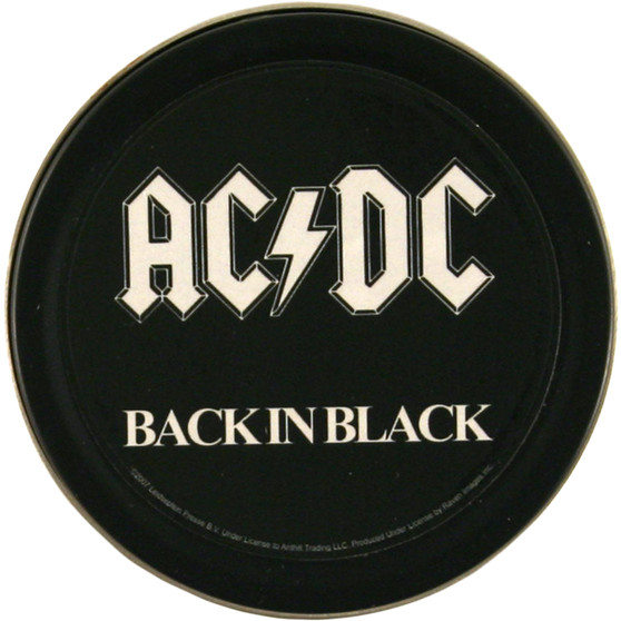 Liquid Blue Back In Black Round Stash Tin