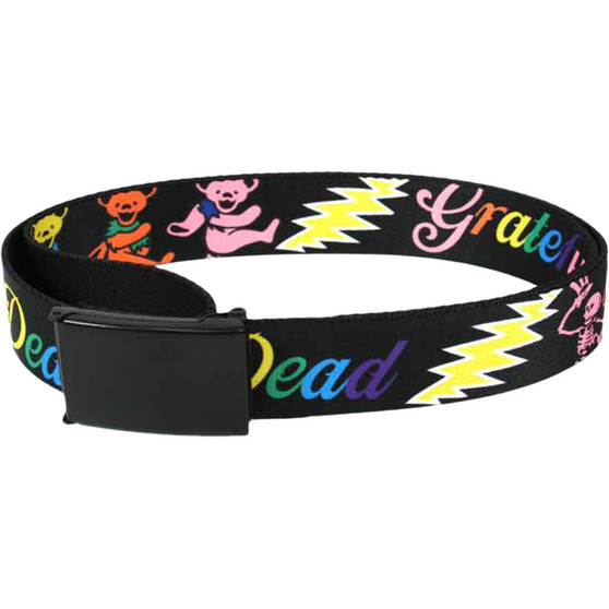 Liquid Blue Bear Bolt Adjustable Web Belt Black