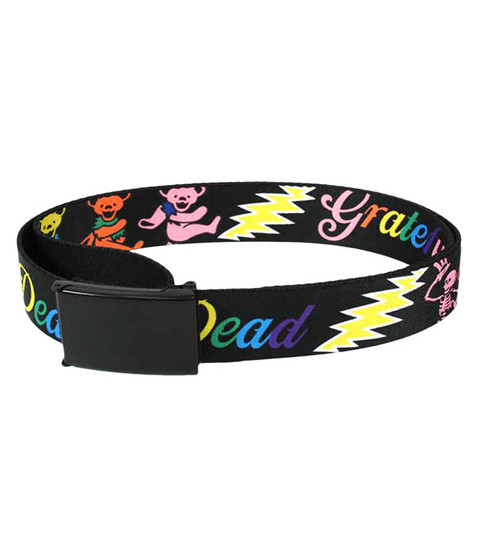 liquid blue Bear Bolt Adjustable Web Belt Black