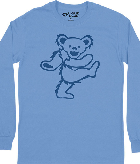 liquid blue Bear Line Art Long Sleeve T-Shirt