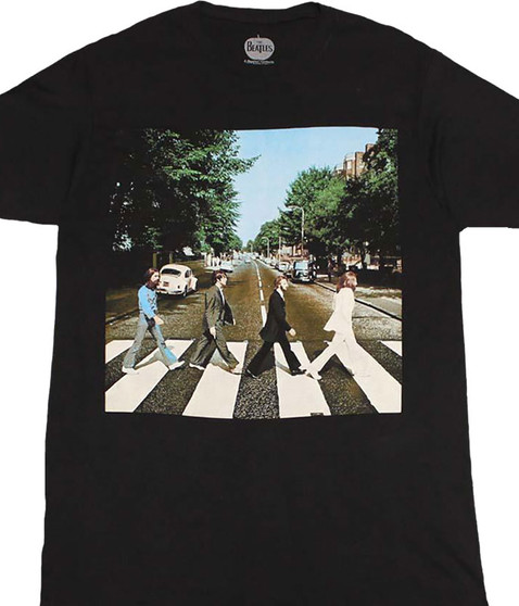liquid blue Beatles Abbey Road Black T-Shirt