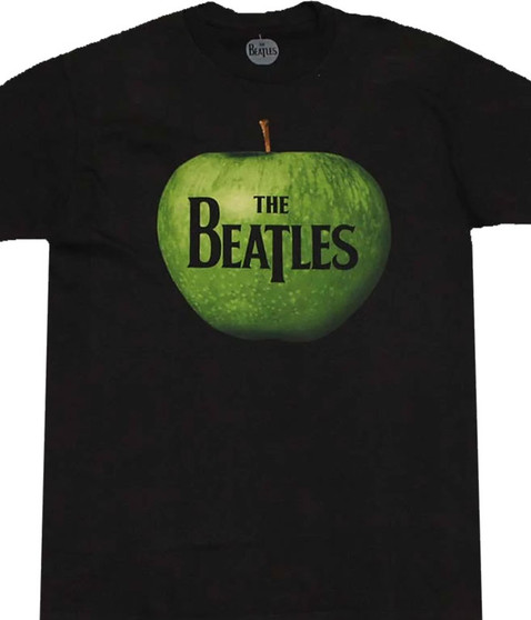liquid blue Beatles Apple Logo Black T-Shirt