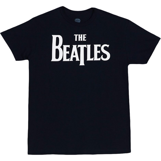 liquid blue Beatles Logo Black T-Shirt