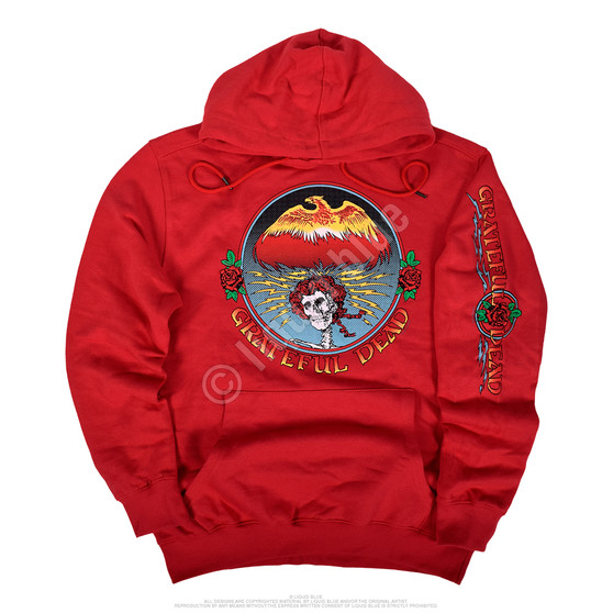 Liquid Blue Bertha Eagle Red Sleeve Printed Hoodie