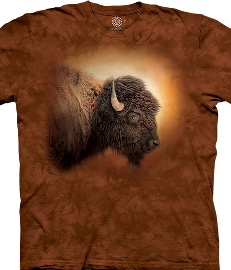 liquid blue Bison Sunset Classic Cotton T-Shirt