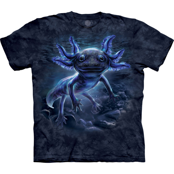 Liquid Blue Black Axolotl Classic Cotton T-Shirt