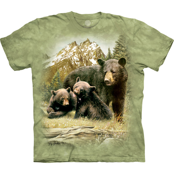 Liquid Blue Black Bear Family Kids' T-Shirt