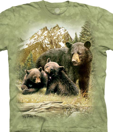 liquid blue Black Bear Family Kids' T-Shirt