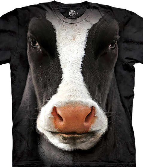 liquid blue Black Cow Face Classic Cotton T-Shirt