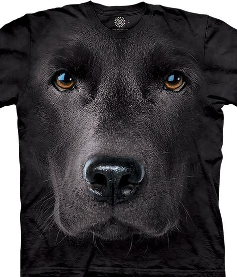 liquid blue Black Lab Face Classic Cotton T-Shirt