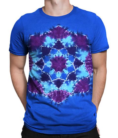 liquid blue Blue Mandala Unprinted Tie-Dye T-Shirt