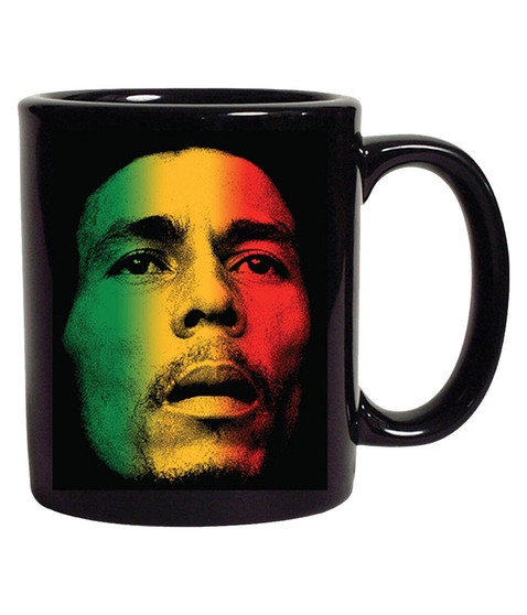 Liquid Blue Bob Marley Gradient Face Black Mug