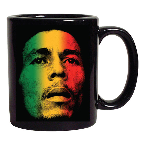 liquid blue Bob Marley Gradient Face Black Mug