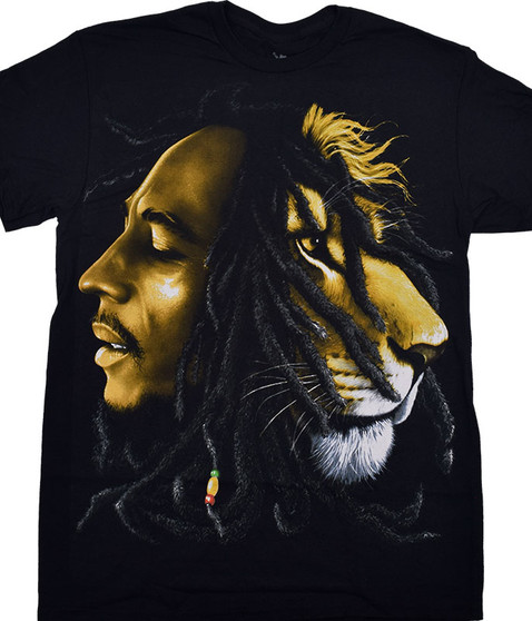 liquid blue Bob Marley Profiles Black T-Shirt