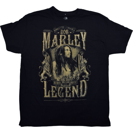 Liquid Blue Bob Marley Rebel Legends Black T-Shirt