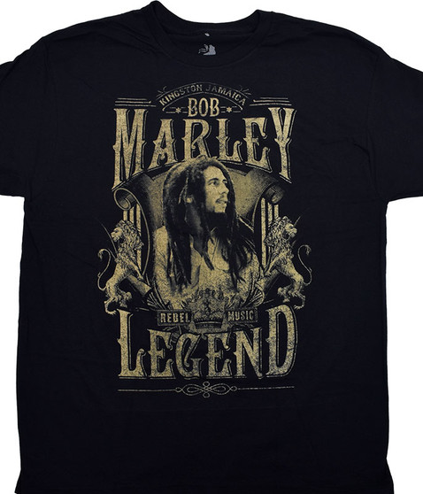 liquid blue Bob Marley Rebel Legends Black T-Shirt