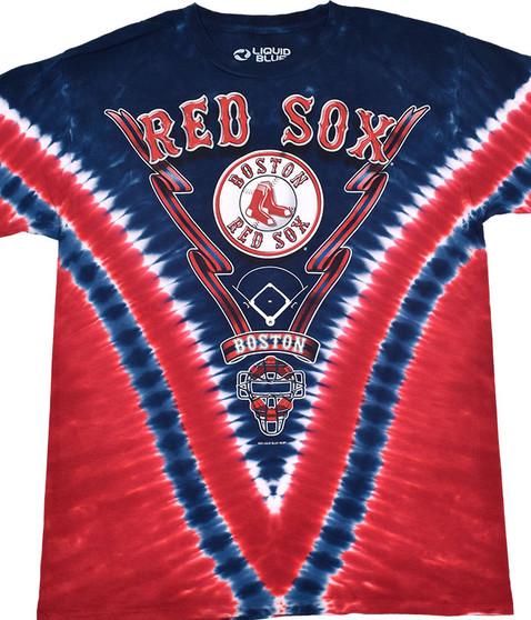 liquid blue Boston Red Sox V Tie-Dye T-Shirt