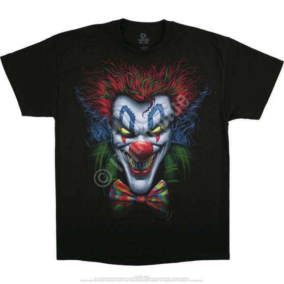 Liquid Blue Bow Tie Clown Black T-Shirt