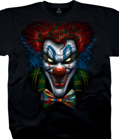 liquid blue Bow Tie Clown Black T-Shirt