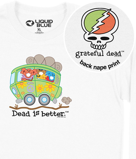 liquid blue Bus Dead Is Better Long Sleeve T-Shirt