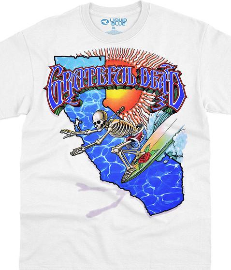 liquid blue California Surfer White T-Shirt