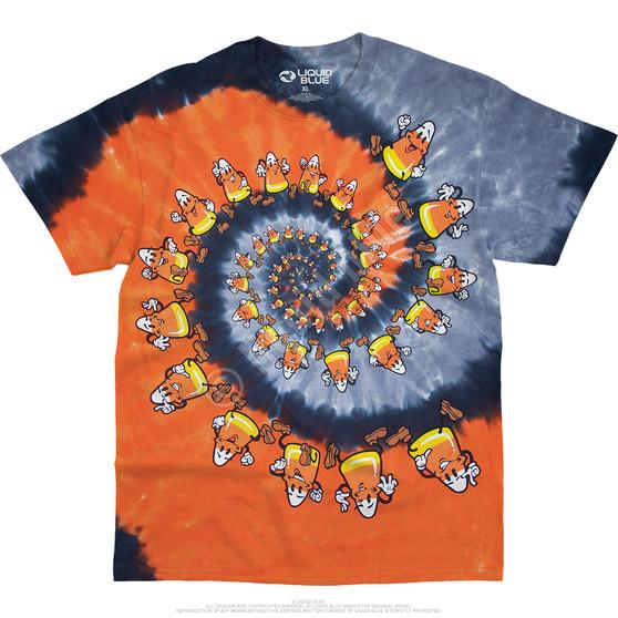 Liquid Blue Candy Corn Spiral Tie-Dye T-Shirt