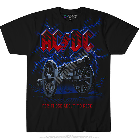 Liquid Blue Cannon Lightning Black T-Shirt