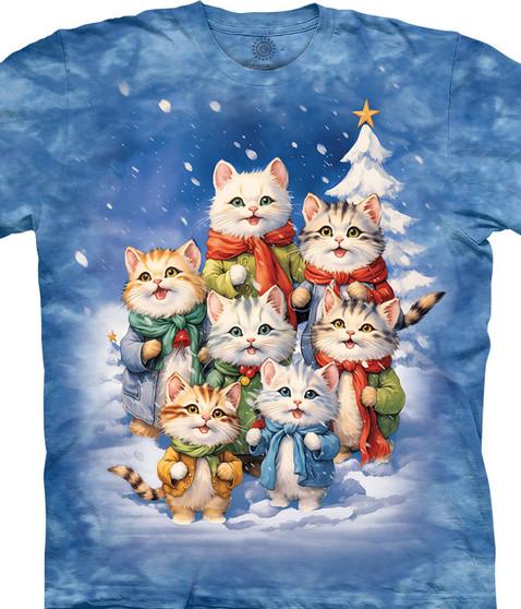 liquid blue Caroling Cats Tie-Dye T-Shirt
