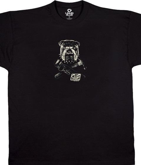 liquid blue Cats Suck Biker Black T-Shirt