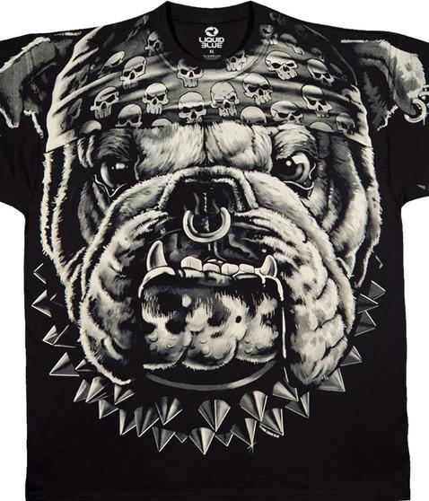 liquid blue Cats Suck Bulldog Black T-Shirt