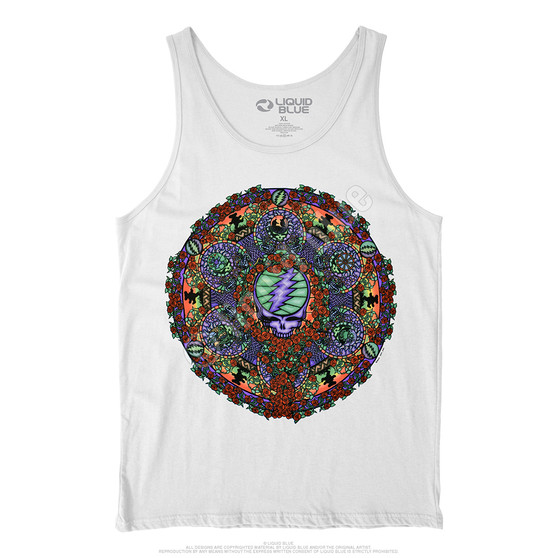 Liquid Blue Celtic Mandala White Tank Top T-Shirt