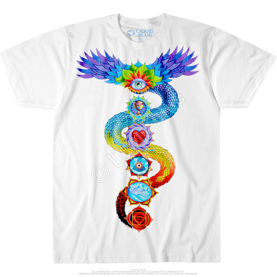 Liquid Blue Chakra White Athletic T-Shirt