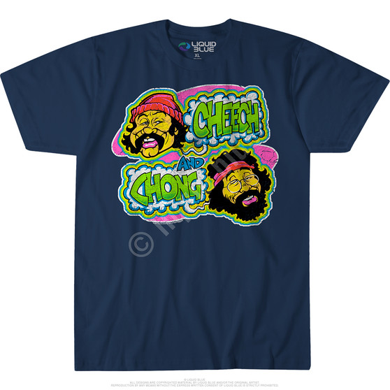Liquid Blue Cheech And Chong Transfer Navy T-Shirt