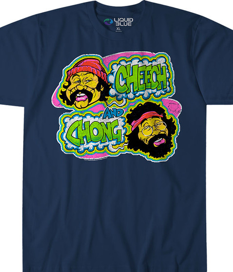 liquid blue Cheech and Chong Transfer Navy T-Shirt