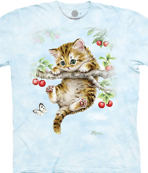 liquid blue Cherry Kitten Kids' T-Shirt