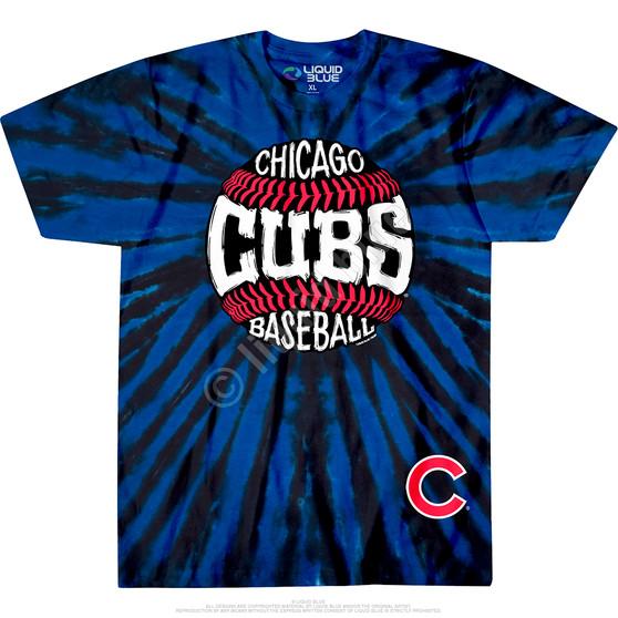 Liquid Blue Chicago Cubs Burst Tie-Dye T-Shirt