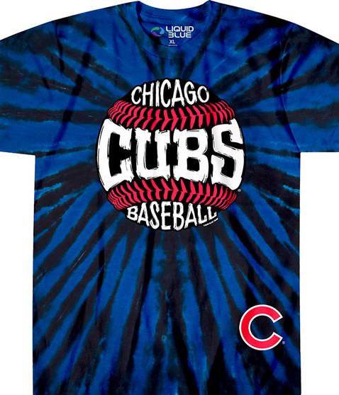 Liquid Blue Chicago Cubs Burst Tie-Dye T-Shirt