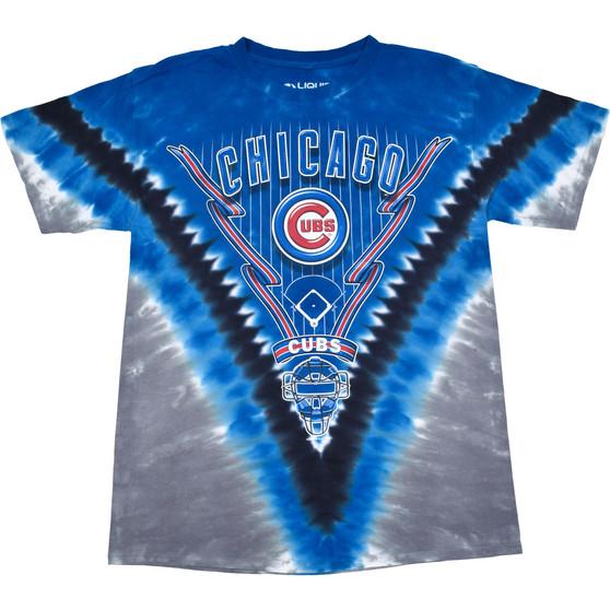 Liquid Blue Chicago Cubs V Tie-Dye T-Shirt