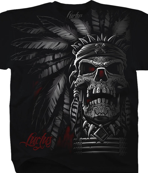 liquid blue Chief Skull Black T-Shirt