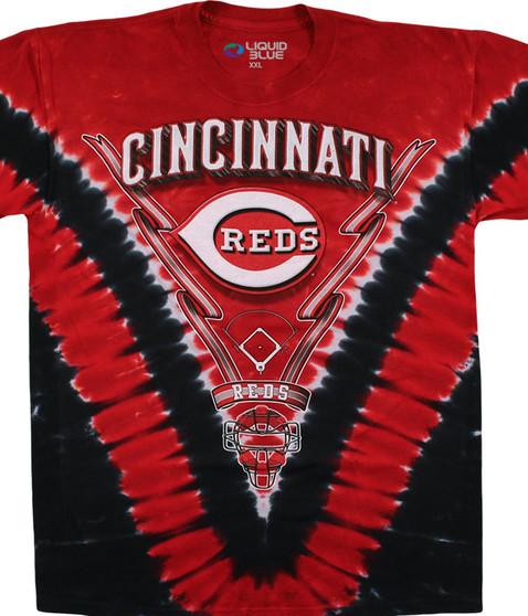 liquid blue Cincinnati Reds V Tie-Dye T-Shirt
