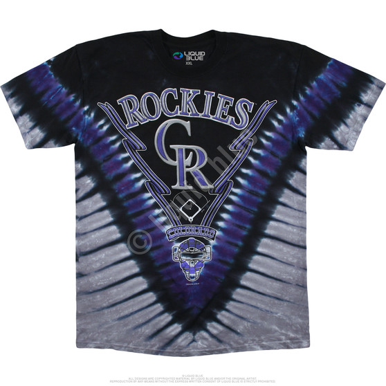 Liquid Blue Colorado Rockies V Tie-Dye T-Shirt