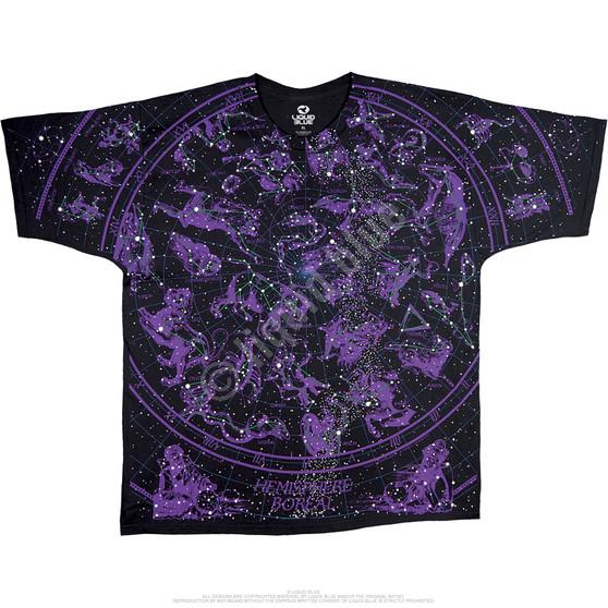 Liquid Blue Constellation Black T-Shirt