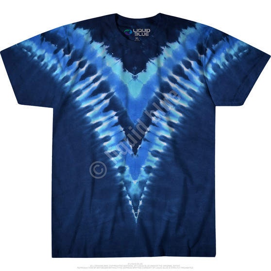 Liquid Blue Cool Blue V Unprinted Tie-Dye T-Shirt