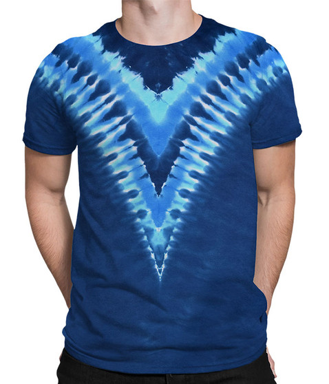 liquid blue Cool Blue V Unprinted Tie-Dye T-Shirt