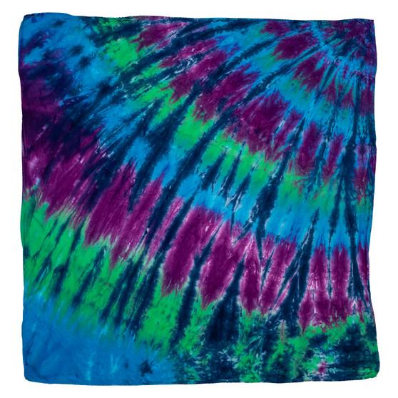 Liquid Blue Cool Spiral Streak Tie-Dye Bandana