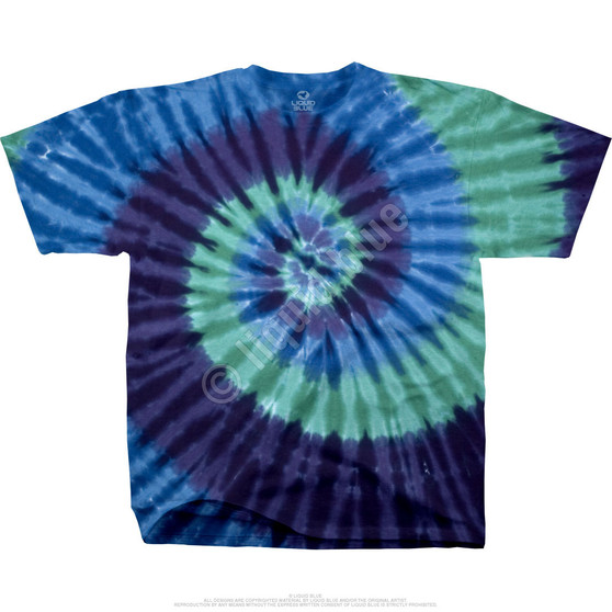 Liquid Blue Cool Spiral Unprinted Tie-Dye T-Shirt
