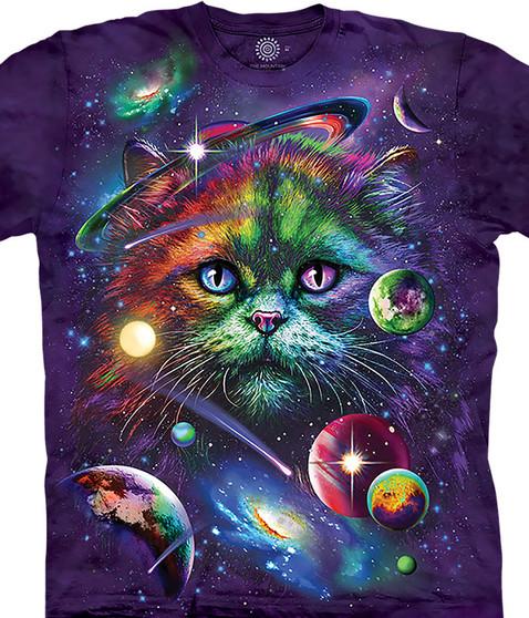 liquid blue Cosmic Cat Classic Cotton T-Shirt