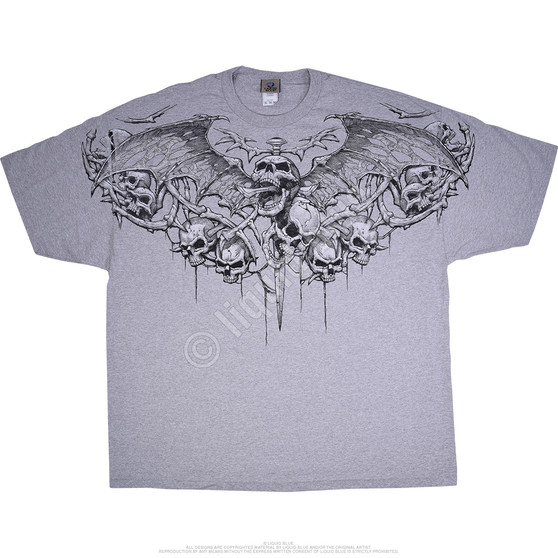 Liquid Blue Crypt Caller Grey Athletic T-Shirt